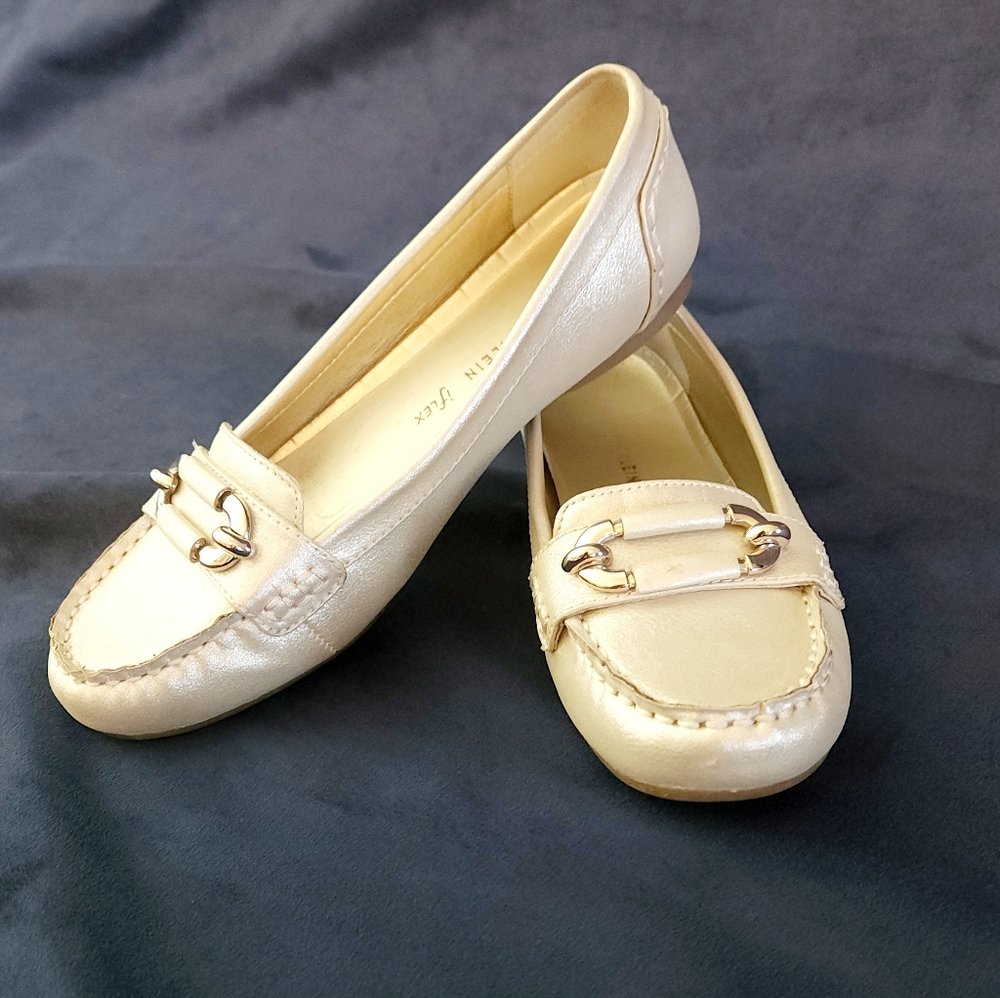 Anne Klein iFlex Metallic Gold Loafers